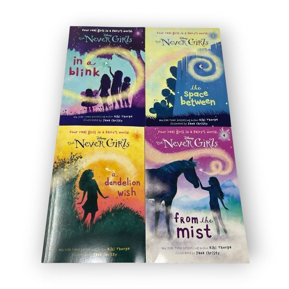 The Never Girls Book Lot Paperback Books 1-4 Blink Space Wish Mist Kiki Thorpe